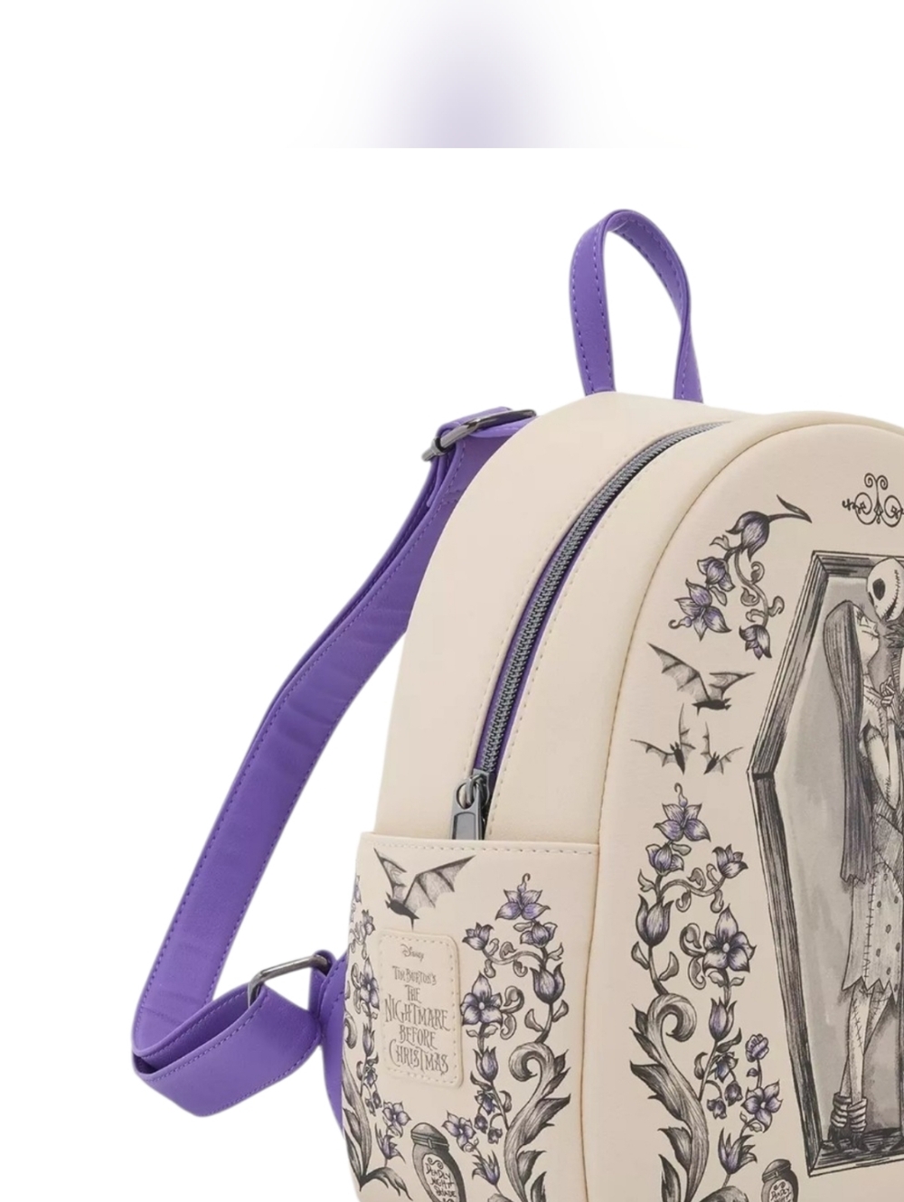 Loungefly Nightmare Before Christmas Jack & Sally Coffin Mini Backpack & Wallet - Picture 3 of 10